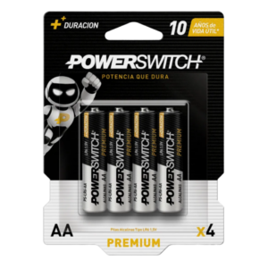 Pila alcalina AA LR6 1.5V blister x4 doble A larga duración