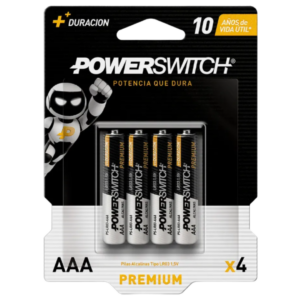 Pila alcalina AAA LR03 1.5V blister x4 triple A Powerswitch