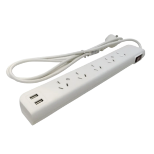 Base prolongadora Inteck 5 tomas binorma 2 USB cable 1.5m blanca