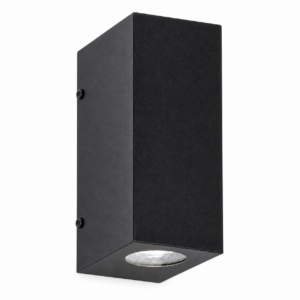 Aplique bidireccional rectangular chico 2 GU10 negro – San Justo